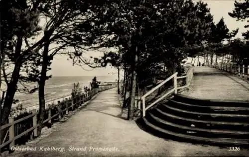 Ak Krynica Morska Ostseebad Kahlberg Ostpreußen, Strand Promenade