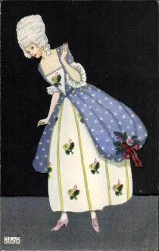 Künstler Ak Köhler, Mela, Dame im historischen Kostüm, BKWI 884-3