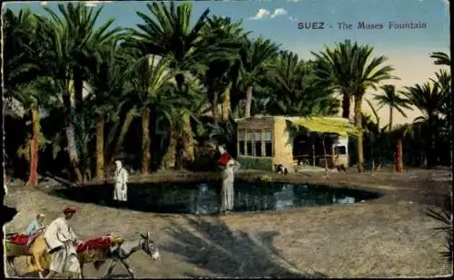 Ak Suez Ägypten, Der Mosesbrunnen