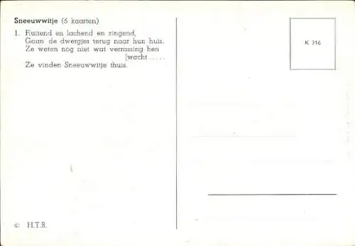Ak Märchen Schneewittchen, Zwerge