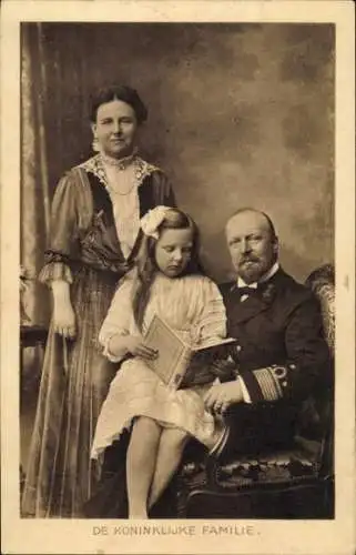 Ak Königin Wilhelmina der Niederlande, Prinz Heinrich zu Mecklenburg, Prinzessin Juliana