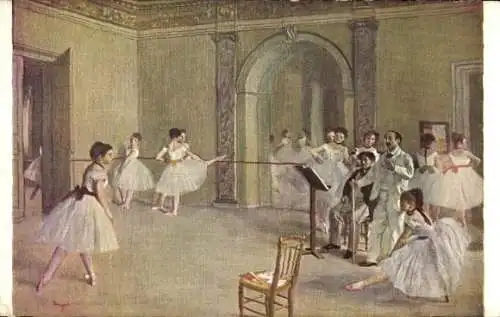 Künstler Ak Degas, E., Die Wandelhalle der Oper, Ballett-Tänzerinnen