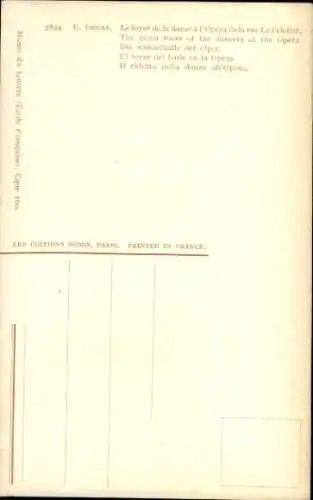 Künstler Ak Degas, E., Die Wandelhalle der Oper, Ballett-Tänzerinnen