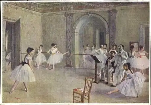 Künstler Ak Degas, Die Wandelhalle der Oper, Ballett-Tänzerinnen
