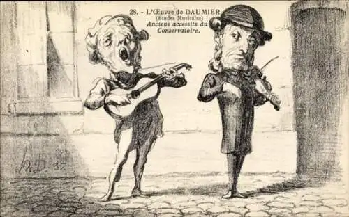 Künstler Ak Daumier, Etudes Musicales, Anciens decessits du Conservatoire