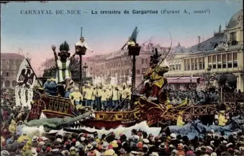 Ak Nizza Nizza Alpes Maritimes, Karneval, die Gargantua-Kreuzfahrt