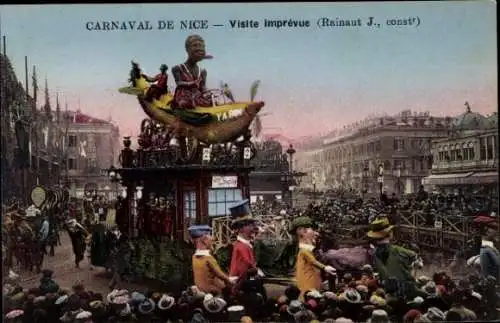 Ak Nizza Nizza Alpes Maritimes, Karneval, Ungeplanter Besuch