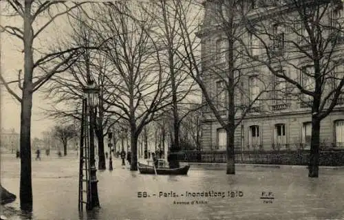 Ak Paris, Hochwasser 1910, Avenue d'Antin