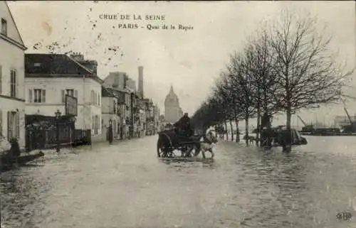 Ak Paris, Hochwasser 1910, Quai de la Rapee