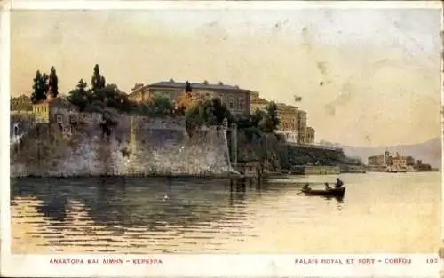 Ak Korfu Griechenland, Königlicher Palast, Hafen