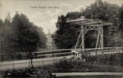 Ak Laag Keppel Gelderland, Huize Keppel mit Brücke