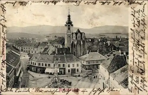 Ak Neunkirchen in Niederösterreich, Gesamtansicht, Kirche