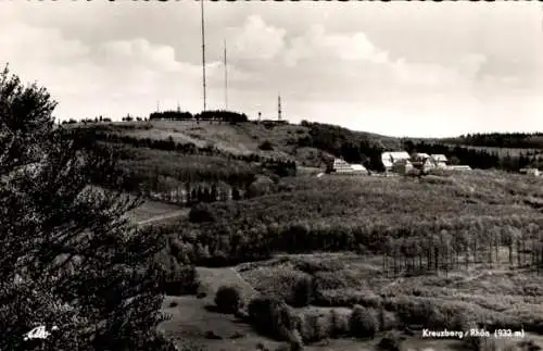 Ak Kreuzberg Bischofsheim Rhön, Panorama, Antennen