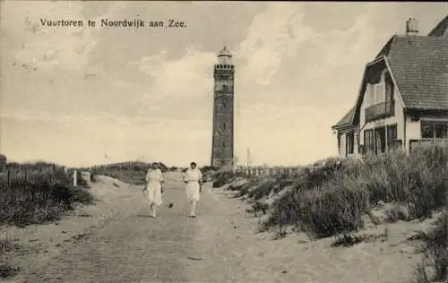 Ak Noordwijk aan Zee Südholland, Leuchtturm