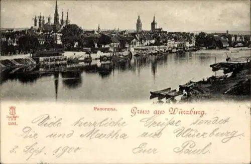 Ak Würzburg am Main Unterfranken, Panorama