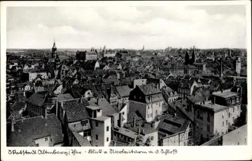 Ak Altenburg in Thüringen, Blick vom Nikolaikirchturm auf das Schloss