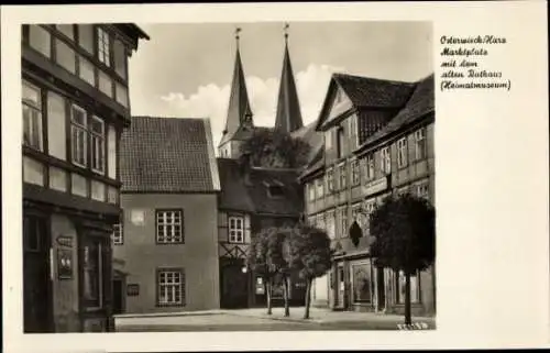 Ak Osterwieck am Harz, Marktplatz, altes Rathaus, Heimatmuseum