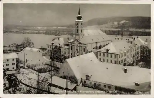 Ak Schäftlarn Oberbayern, Kloster vom Pfarrberg gesehen