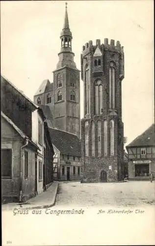 Ak Tangermünde in Sachsen Anhalt, Am Hühnerdorfer Tor