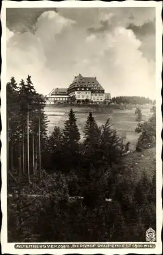 Ak Altenberg im Osterzgebirge, Berghof Raupennest, Totalansicht, Hahn Karte 6825