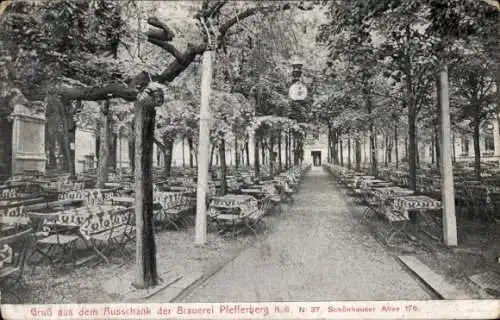 Ak Berlin Prenzlauer Berg, Ausschank der Brauerei Pfefferberg, Schönhauser Allee 176