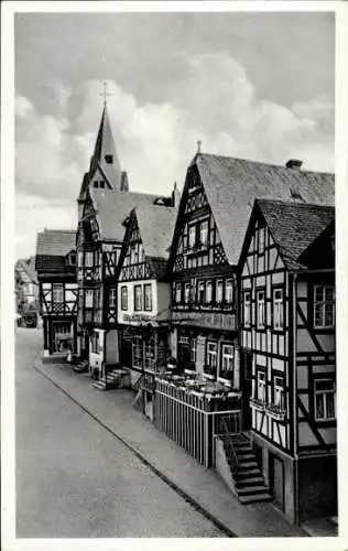 Ak Idstein im Taunus Hessen, Teilansicht, Fachwerkhäuser, Kirche