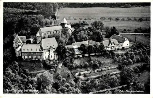 Ak Gießen an der Lahn Hessen, Schiffenberg, Fliegeraufnahme