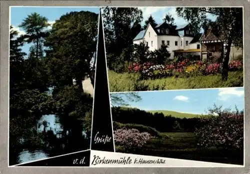 Ak Hausen Waldbrunn Westerwald, Privat-Pension Birkenmühle, Außenansicht, Panorama