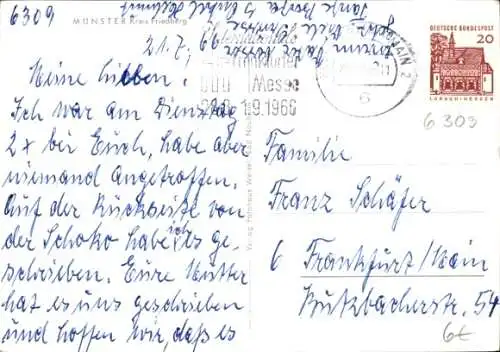 Ak Münster Laubach in Hessen, Totalansicht