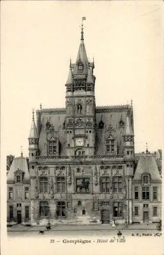 Ak Compiègne Oise, Rathaus