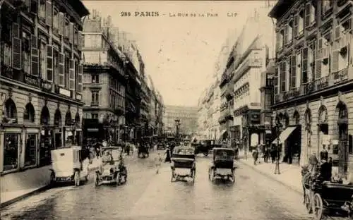 Ak Bourse de Paris II, Rue de la Paix, Kutsche
