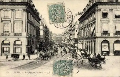 Ak Bourse de Paris II, Rue de la Paix, Kutsche