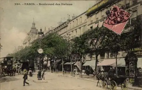 Ak Paris II, Boulevard des Italians, Kutsche