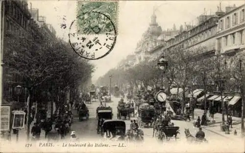 Ak Paris II, Boulevard des Italians, Kutsche