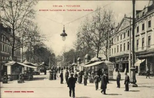 Ak Toulouse Haute Garonne, Avenue Lafayette et Theatre des Varietes