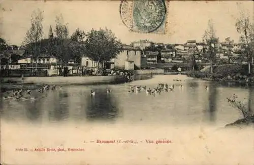 Ak Beaumont de Lomagne Tarn et Garonne, vue generale