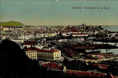 Ak Genova Genua Ligurien, Panorama da S. Rocco