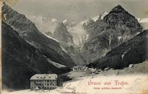 Ak Trafoi Stilfs Stelvio Südtirol, Hotel Schöne Aussicht, Gebirge