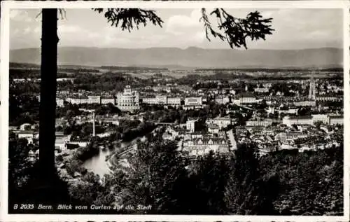 Ak Bern Stadt Schweiz, Blick vom Gurten auf die Stadt, Golf-Hotel Gurten-Kulm