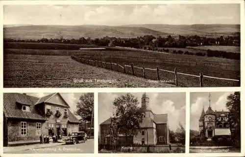 Ak Teistungen im Eichsfeld Thüringen, Panorama, Kirche, Schloss Unterhof, Geschäft A. Dornleden