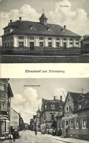 Ak Zirndorf in Mittelfranken, Turnhalle, Nürnberger Straße, Gasthaus