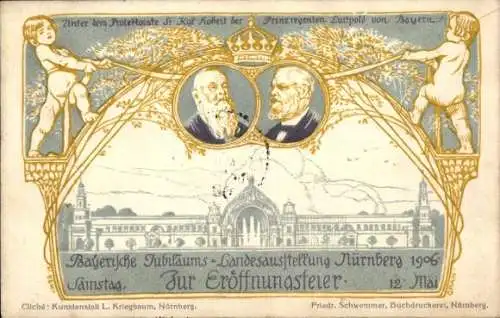 Litho Nürnberg, Bayerische Landesausstellung 1906, Eröffnungsfeier, Prinzregent Luitpold von Bayern