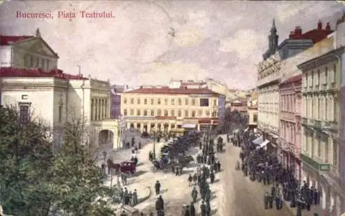 Ak București Bukarest Rumänien, Piata Teatrului