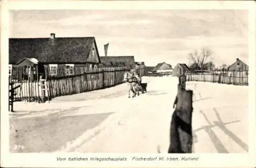 Ak Klein-Irben Kurland Lettland, Fischerdorf, Winter