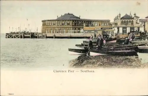 Ak Southsea Portsmouth Südostengland, Clarence Pier