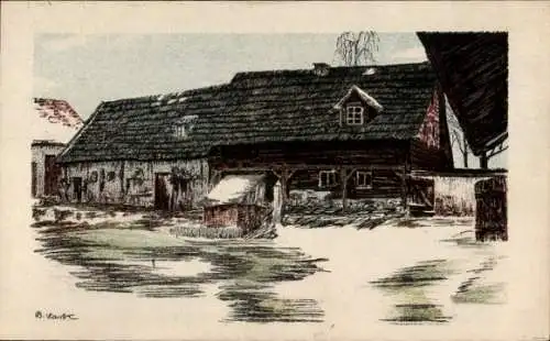 Künstler Ak Lark, B., Hagengrün Karlovarský kraj, Hof