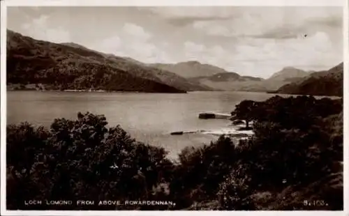 Ak Loch Lomond Schottland, von oben Rowardennan