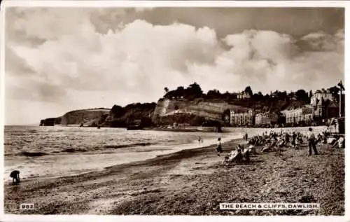 Ak Dawlish Devon England, Strand, Klippen