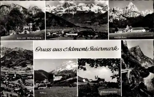 Ak Admont Steiermark, Schloss Rothelstein, Kaiserau, Hall, Frauenberg