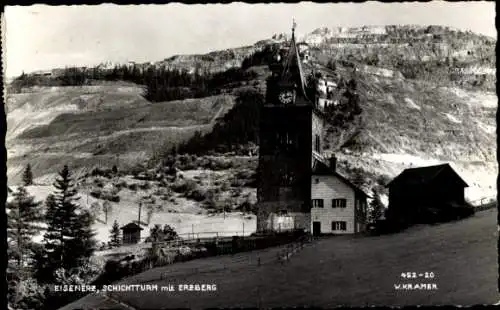 Ak Eisenerz Steiermark, Schichtturm, Erzberg